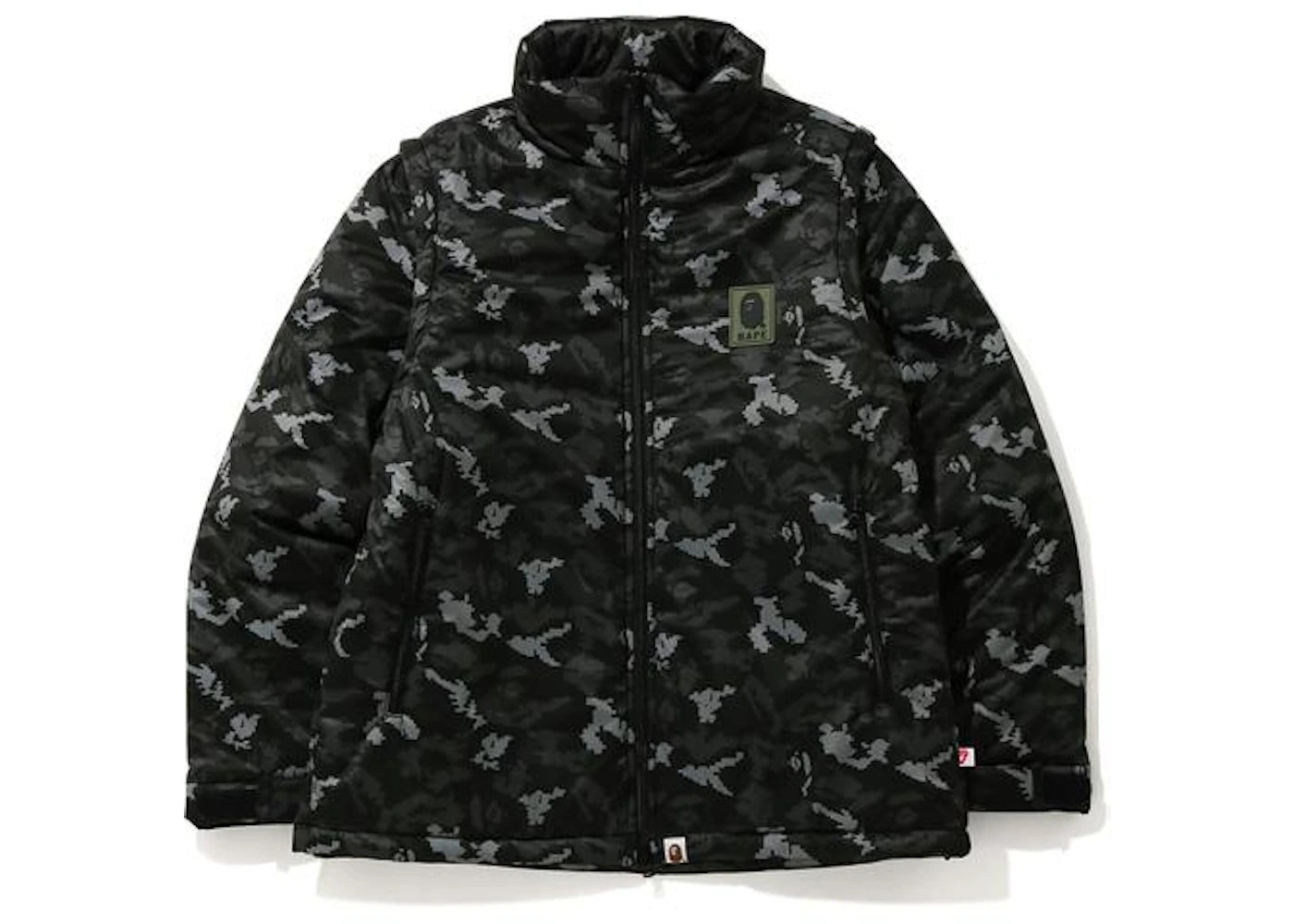 BAPE Digital Camo Detachable Padded Jacket Black
