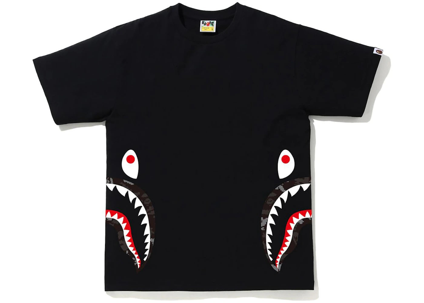 BAPE Digital Camo Side Shark Tee Tee Black/Black