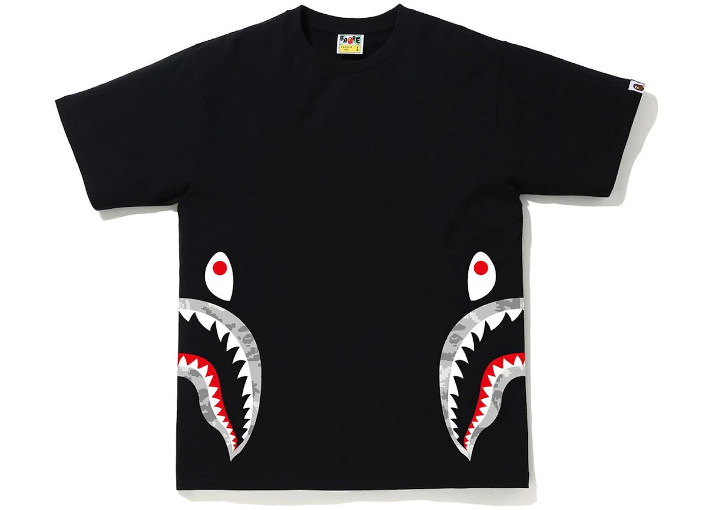 BAPE Digital Camo Side Shark Tee Tee Black/Gray