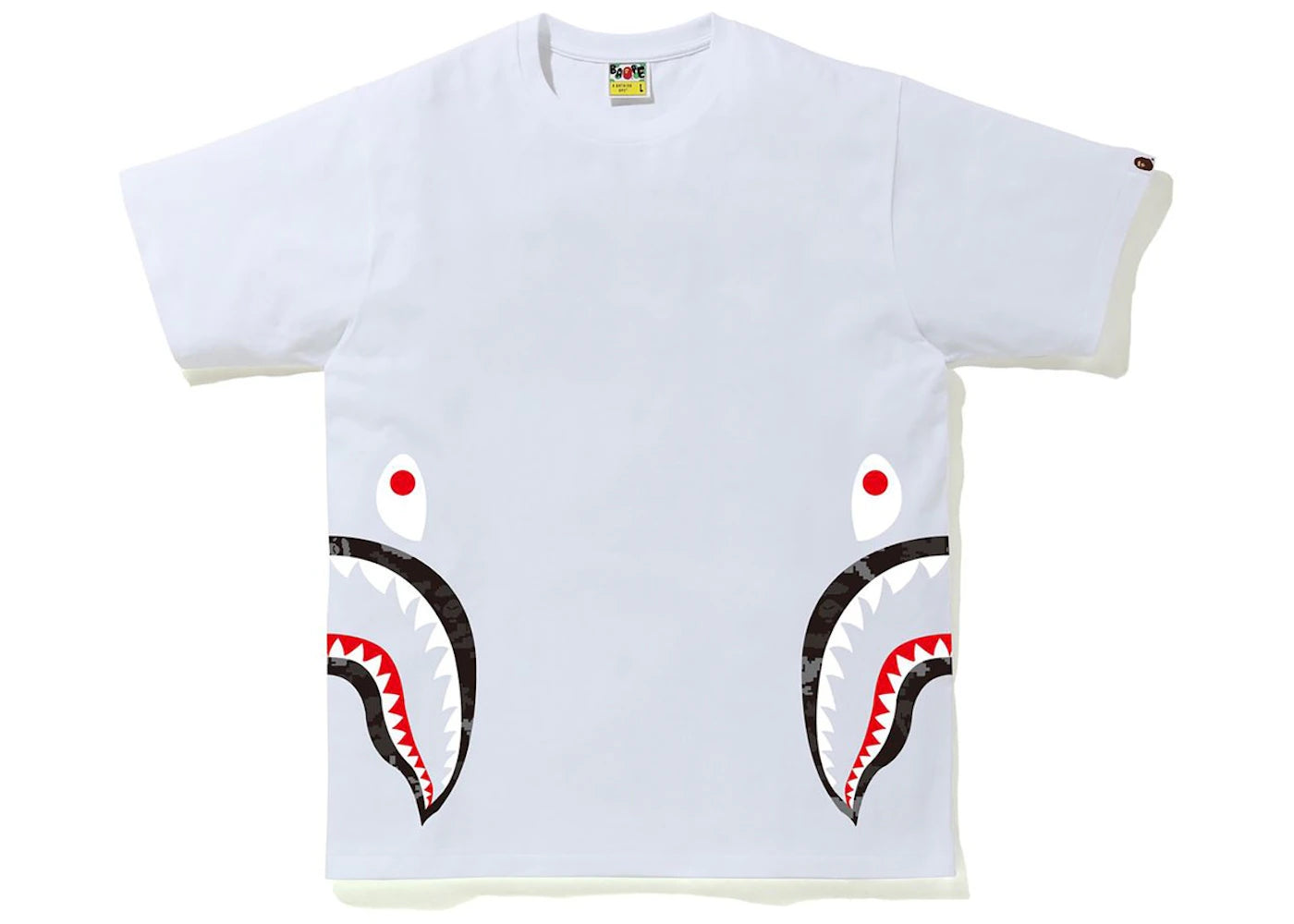 BAPE Digital Camo Side Shark Tee Tee White/Black