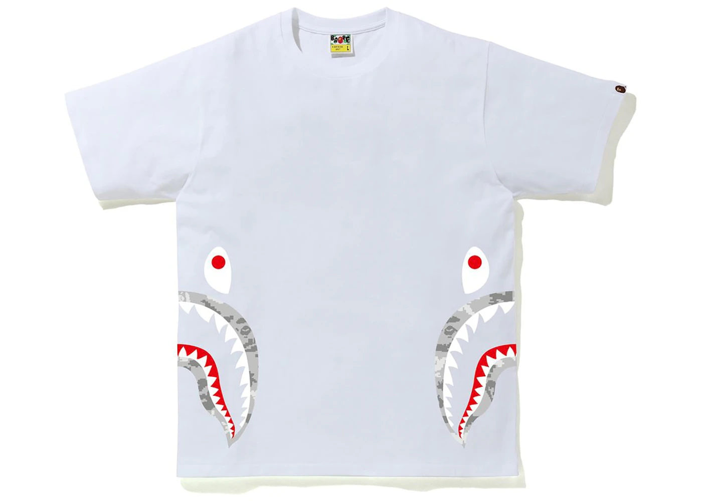 BAPE Digital Camo Side Shark Tee White/Gray