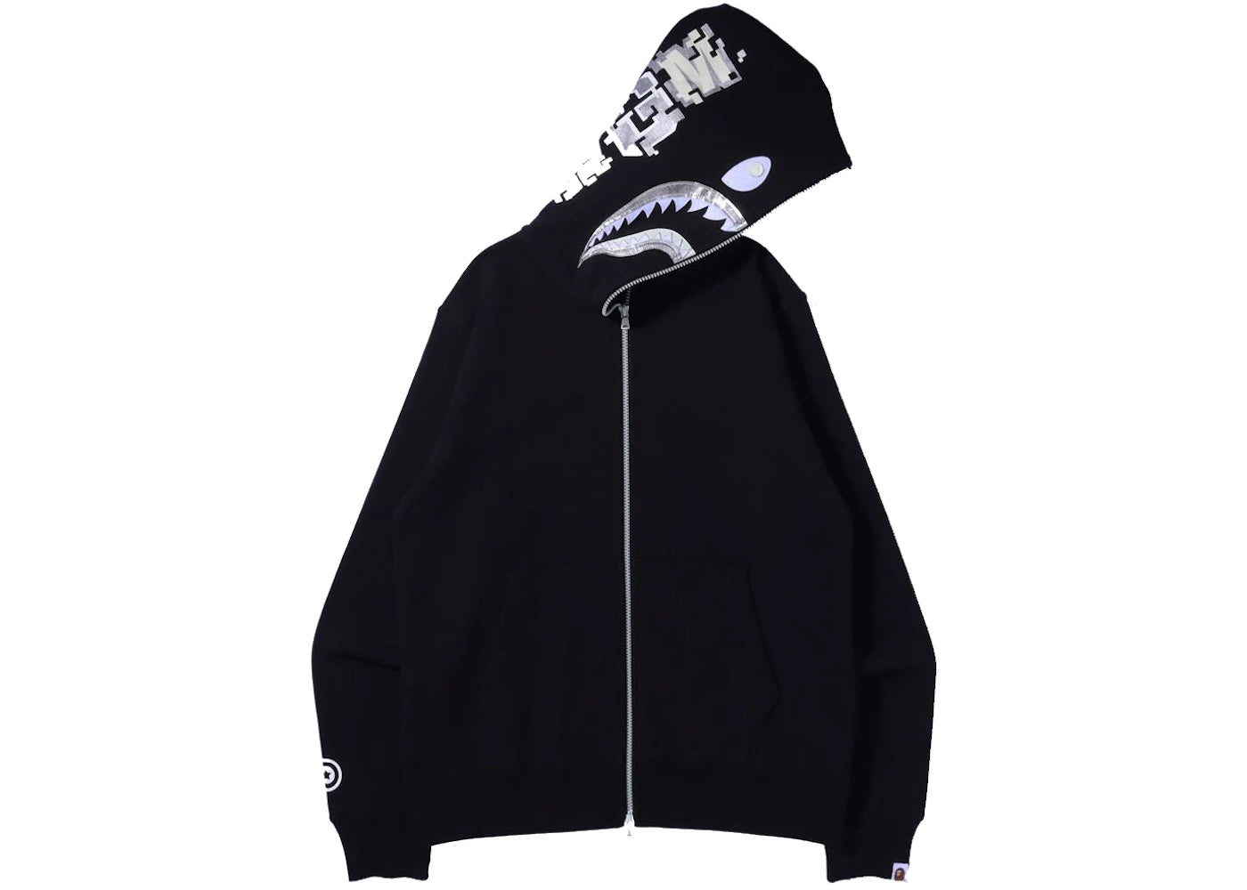 BAPE Digital Shark Full Zip Hoodie Black