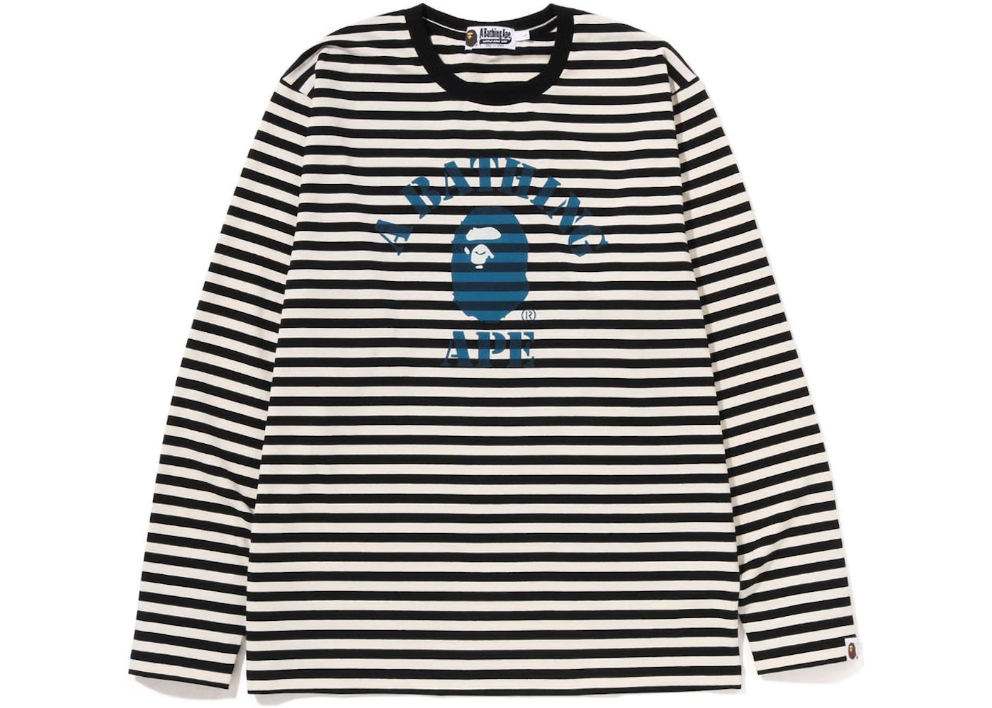 BAPE Discharge College Hoop L/S Tee White