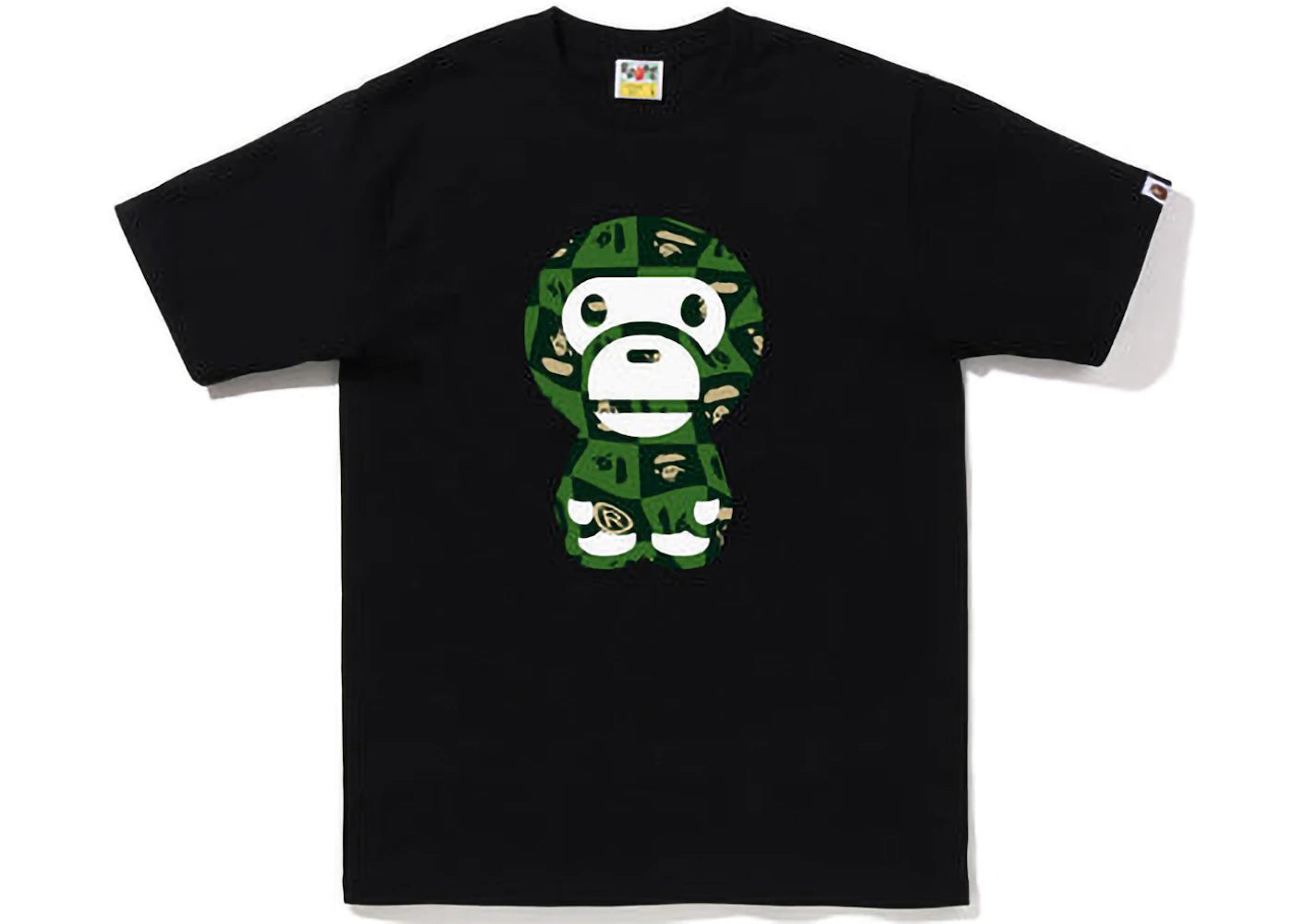 BAPE Distortion Big Baby Milo Tee Black Green