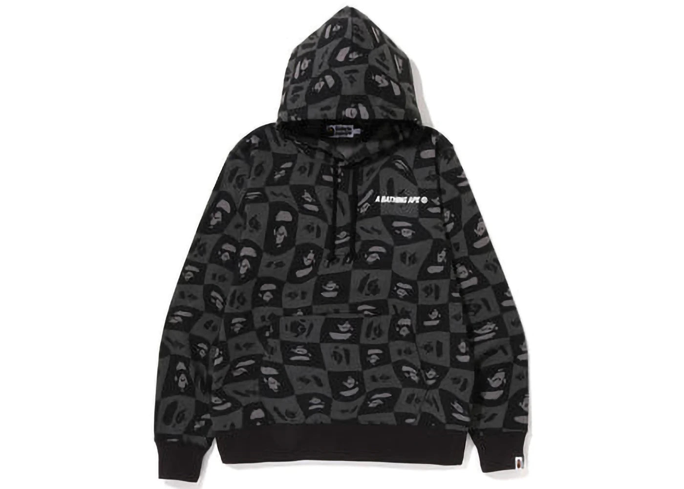 BAPE Distortion Pullover Hoodie Black