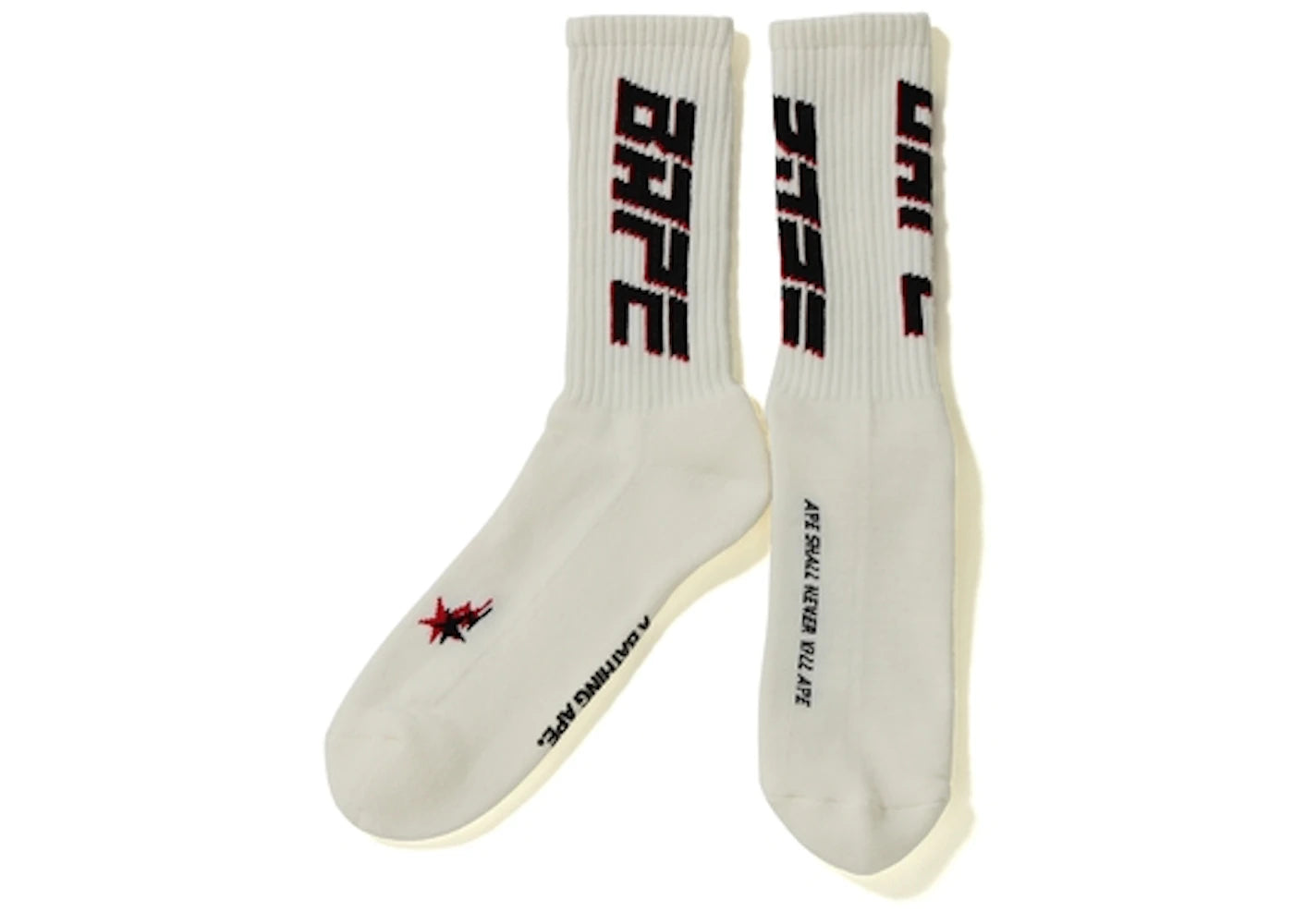 BAPE Double Bape Sta Socks White