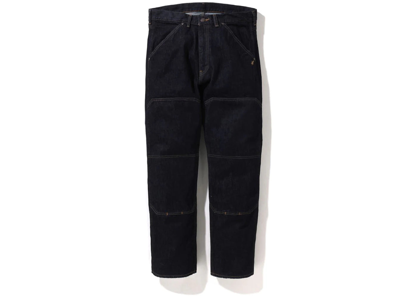 BAPE Double Knee Loose Fit Denim Pants Indigo