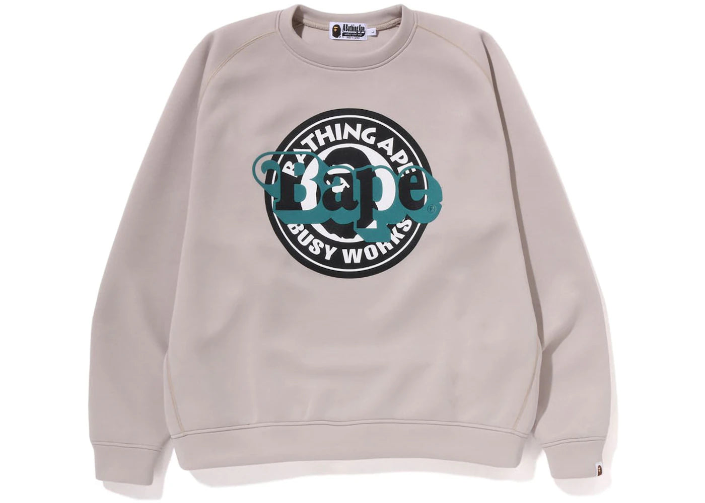 BAPE Double Knit Bape Sta Relaxed Fit Crewneck Beige