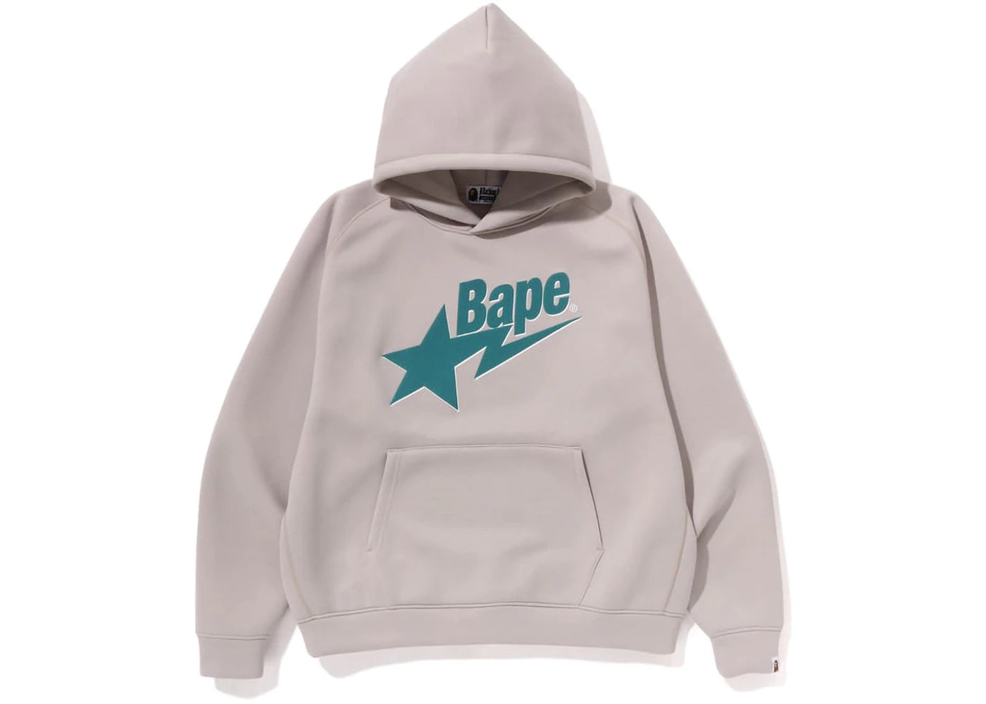 BAPE Double Knit Circle Logo Relaxed Fit Hoodie Beige