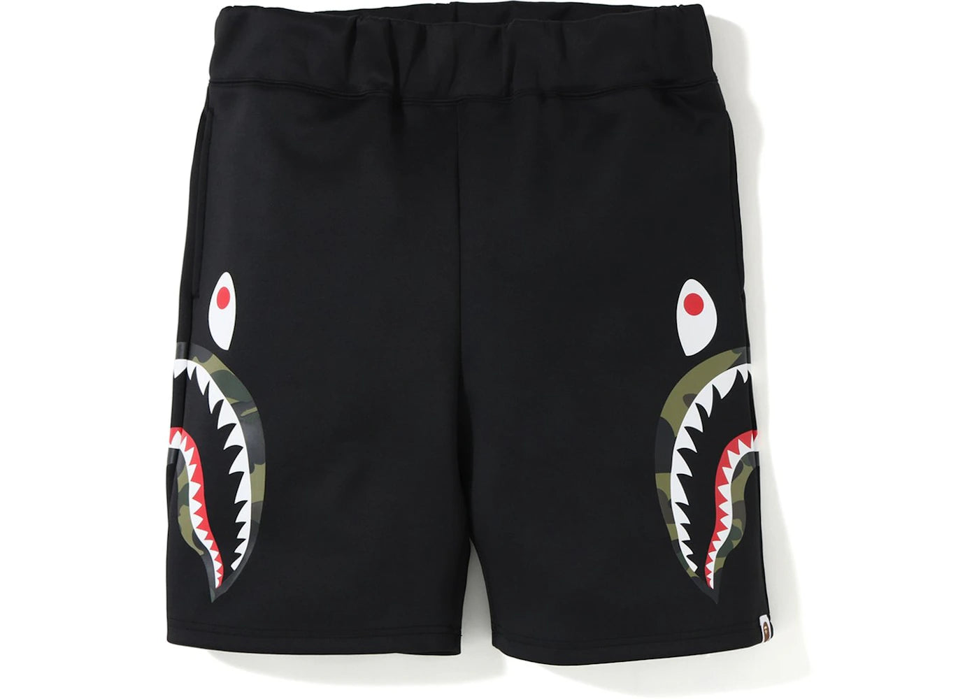 BAPE Double Knit Side Shark Shorts Black