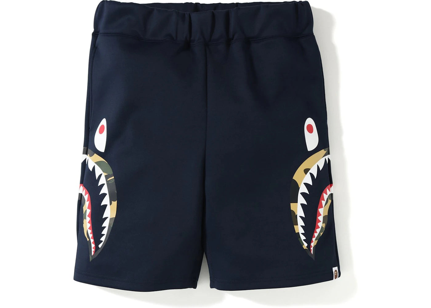 BAPE Double Knit Side Shark Shorts Navy