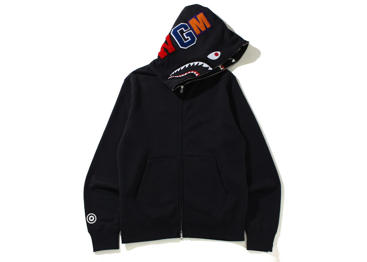 BAPE Double Side Shark Full Zip Hoodie Black