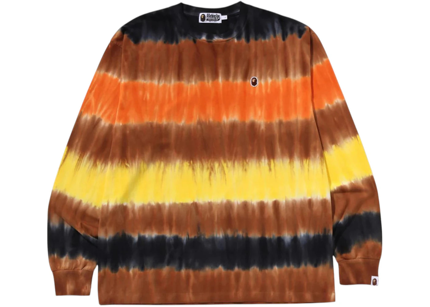 BAPE Drip Stripe Relaxed Fit Ls Tee Orange