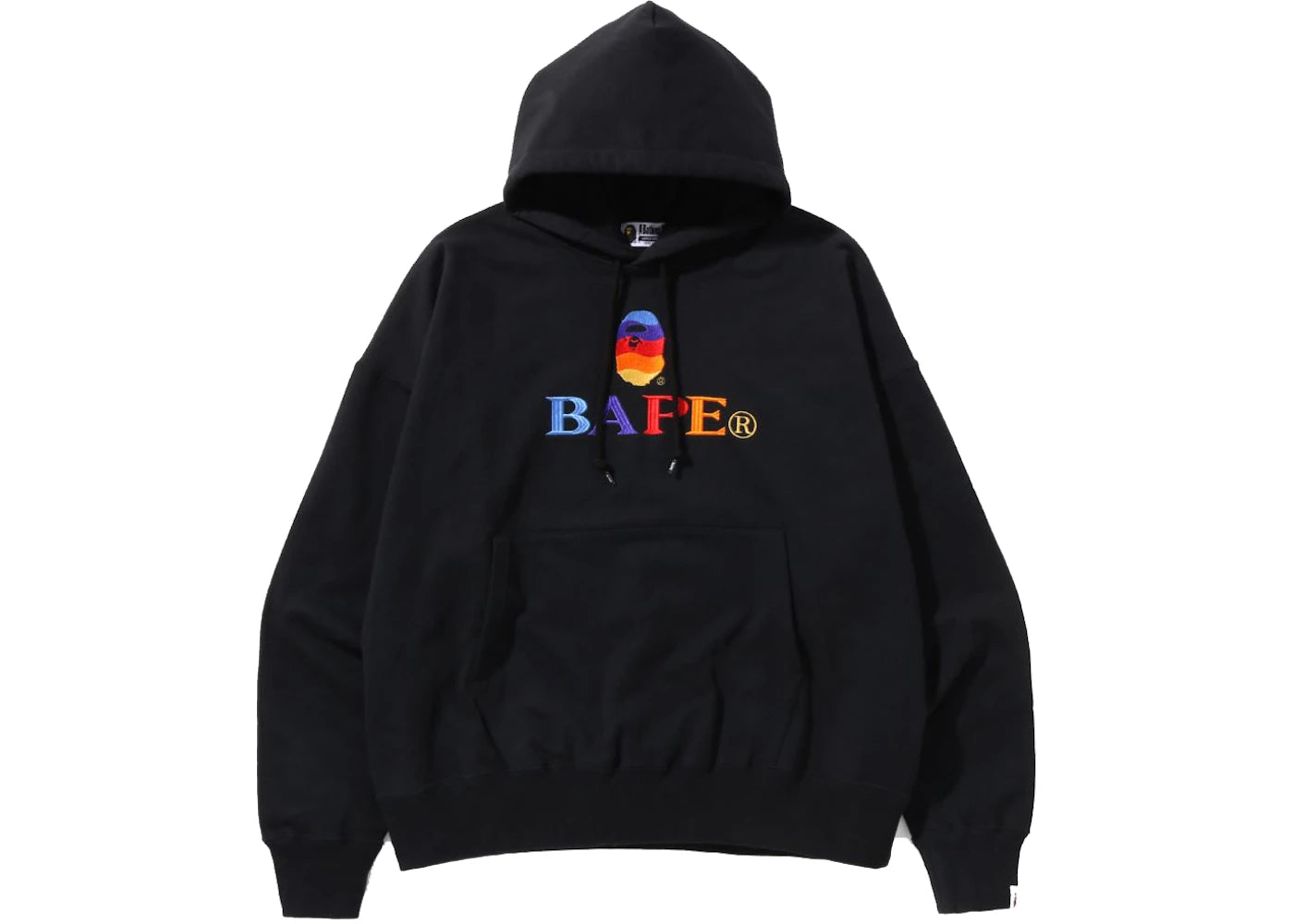 BAPE Embroidery Loose Fit Pullover Hoodie Black