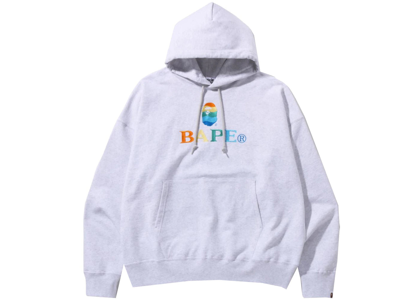 BAPE Embroidery Loose Fit Pullover Hoodie Gray