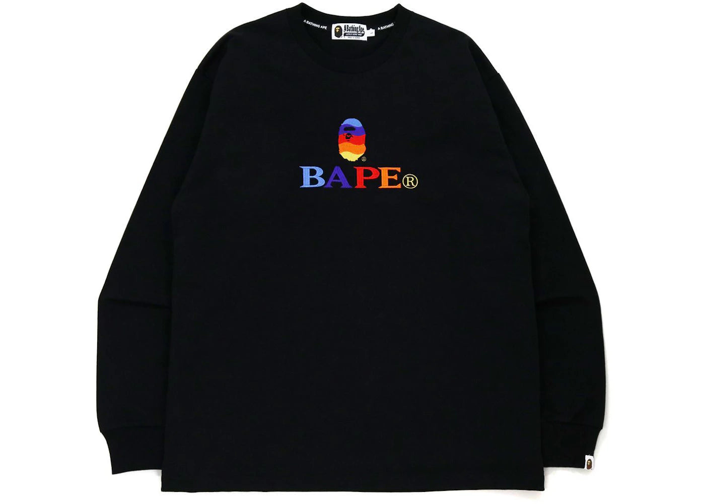 BAPE Embroidery Relaxed Fit L/S Tee Black