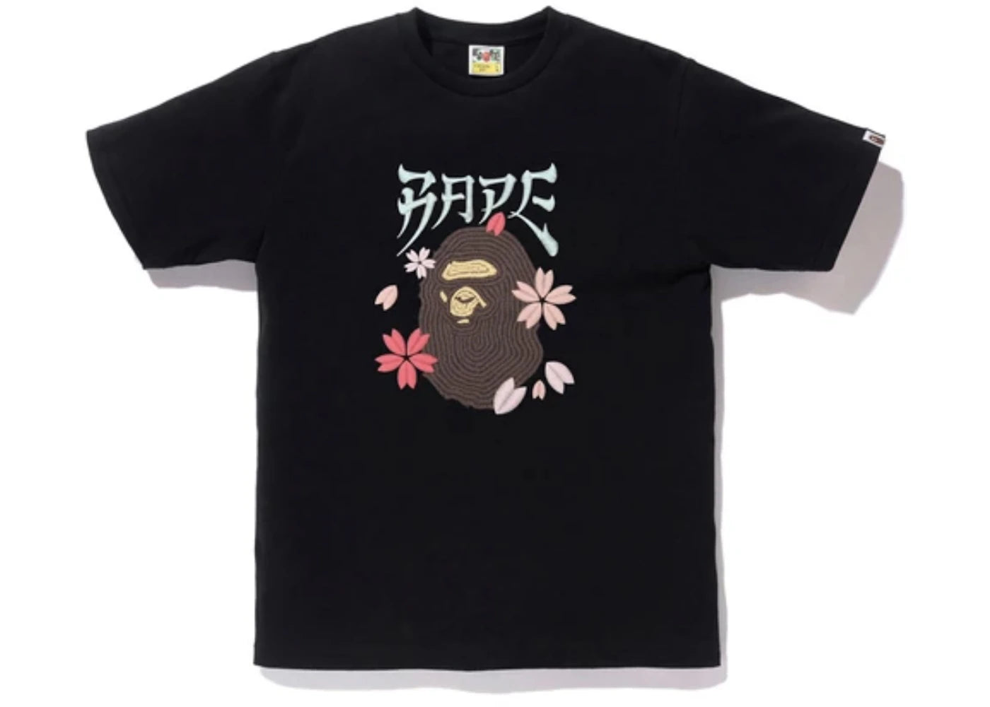 BAPE Embroidery Style Sakura Ape Head Tee Black