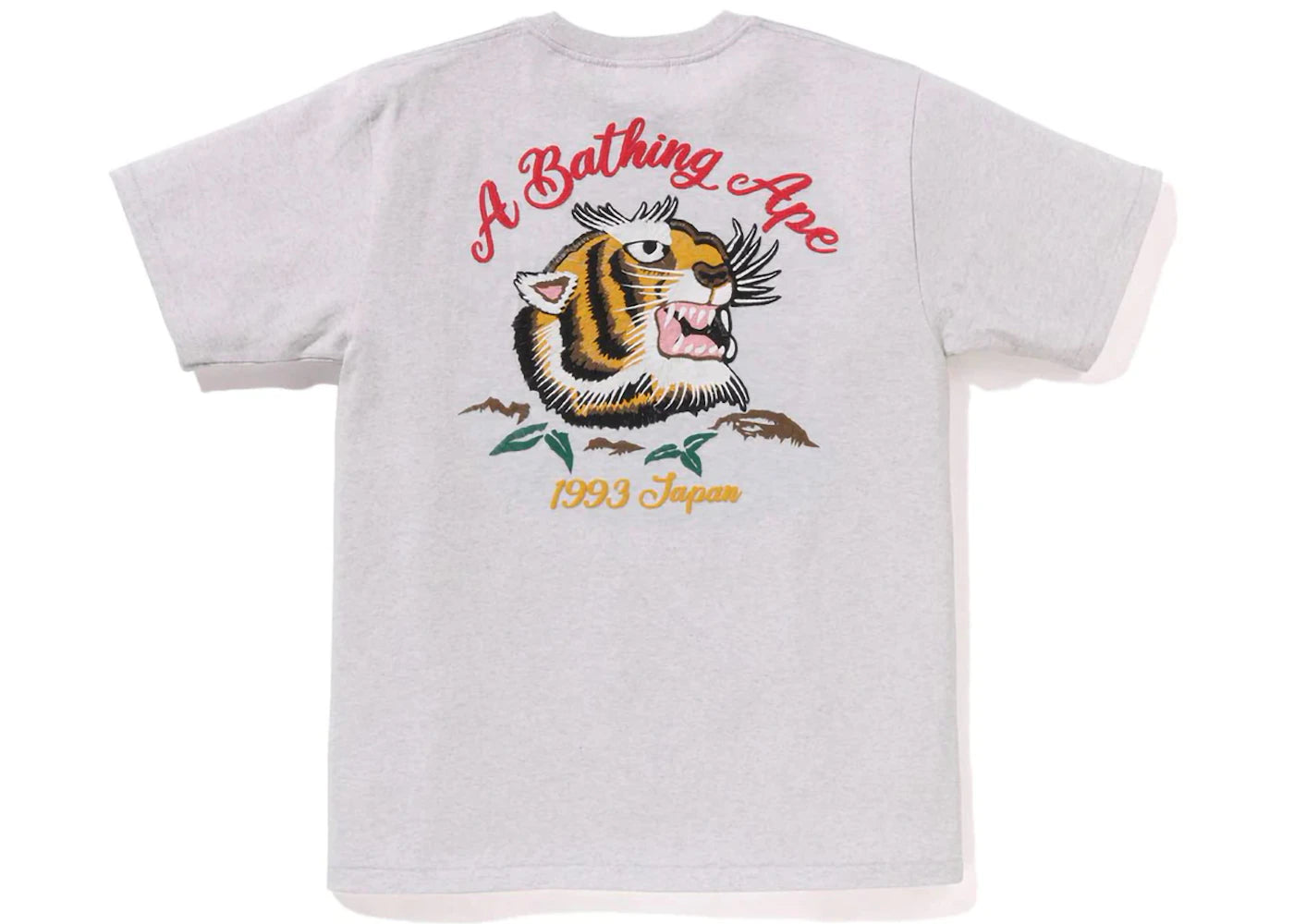 BAPE Embroidery Style Souvenir Logo Tee Grey