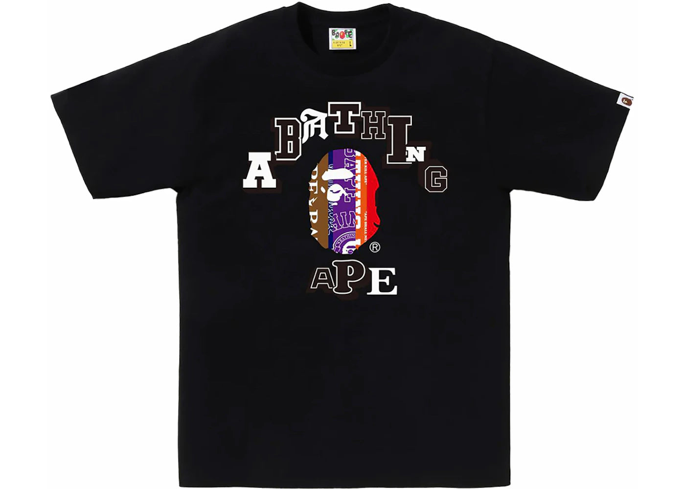BAPE Fans Scarf College Tee Black