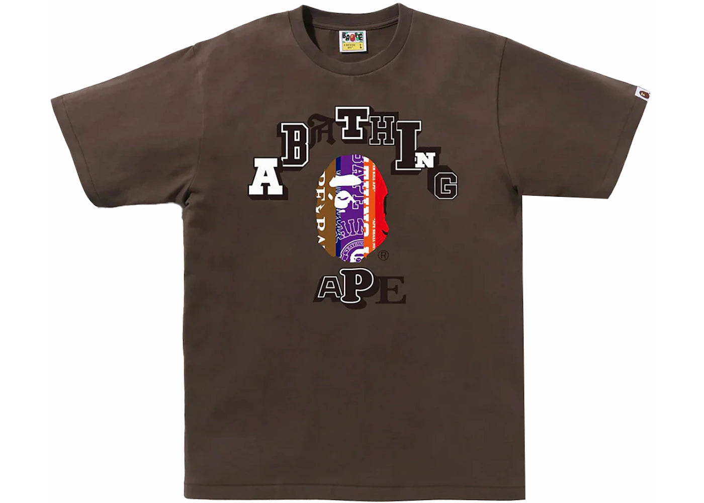 BAPE Fans Scarf College Tee Brown