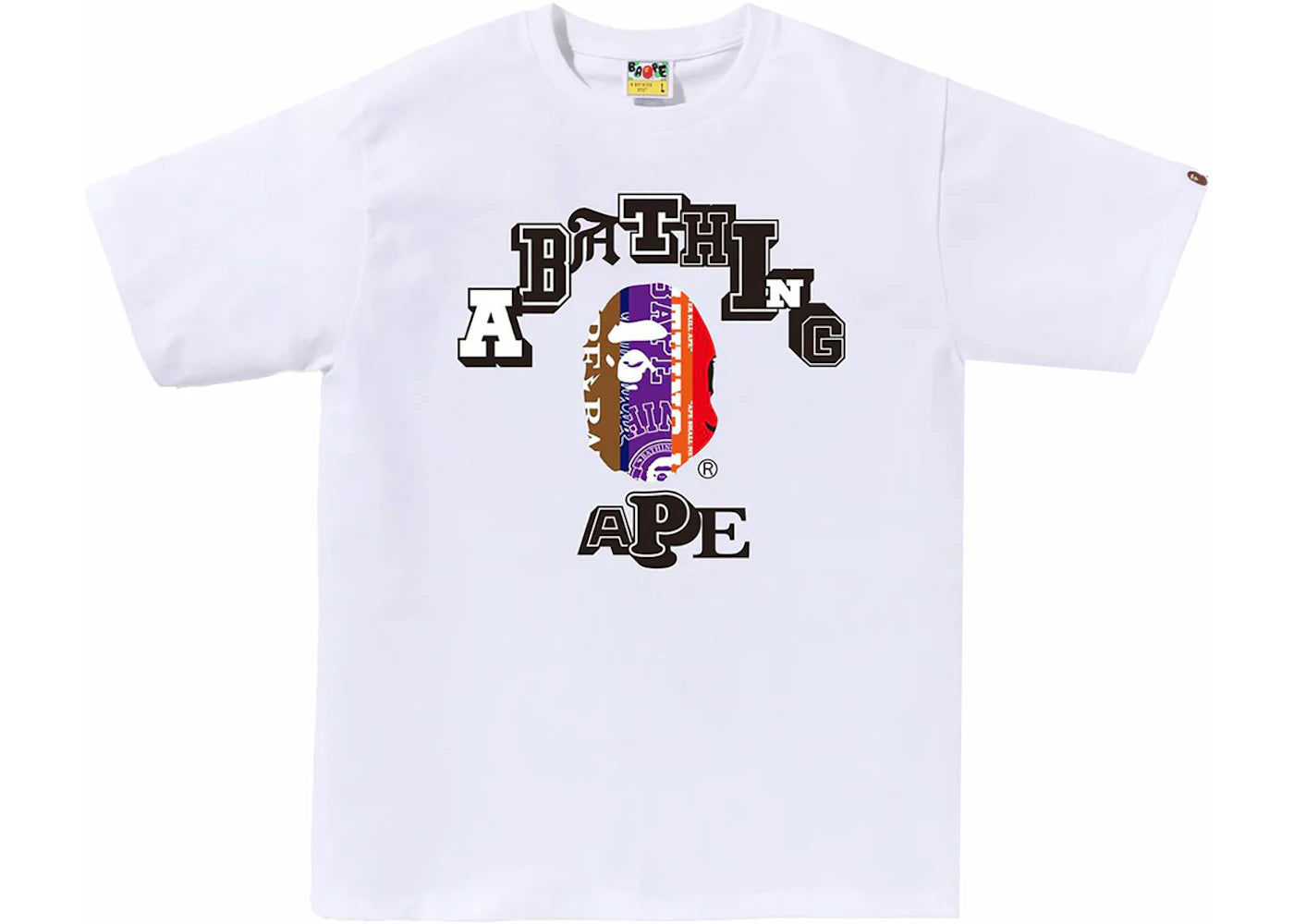BAPE Fans Scarf College Tee White