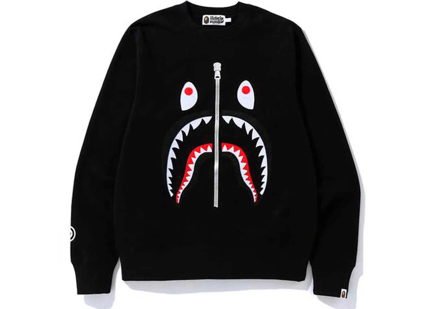 BAPE Felt Shark Crewneck Black