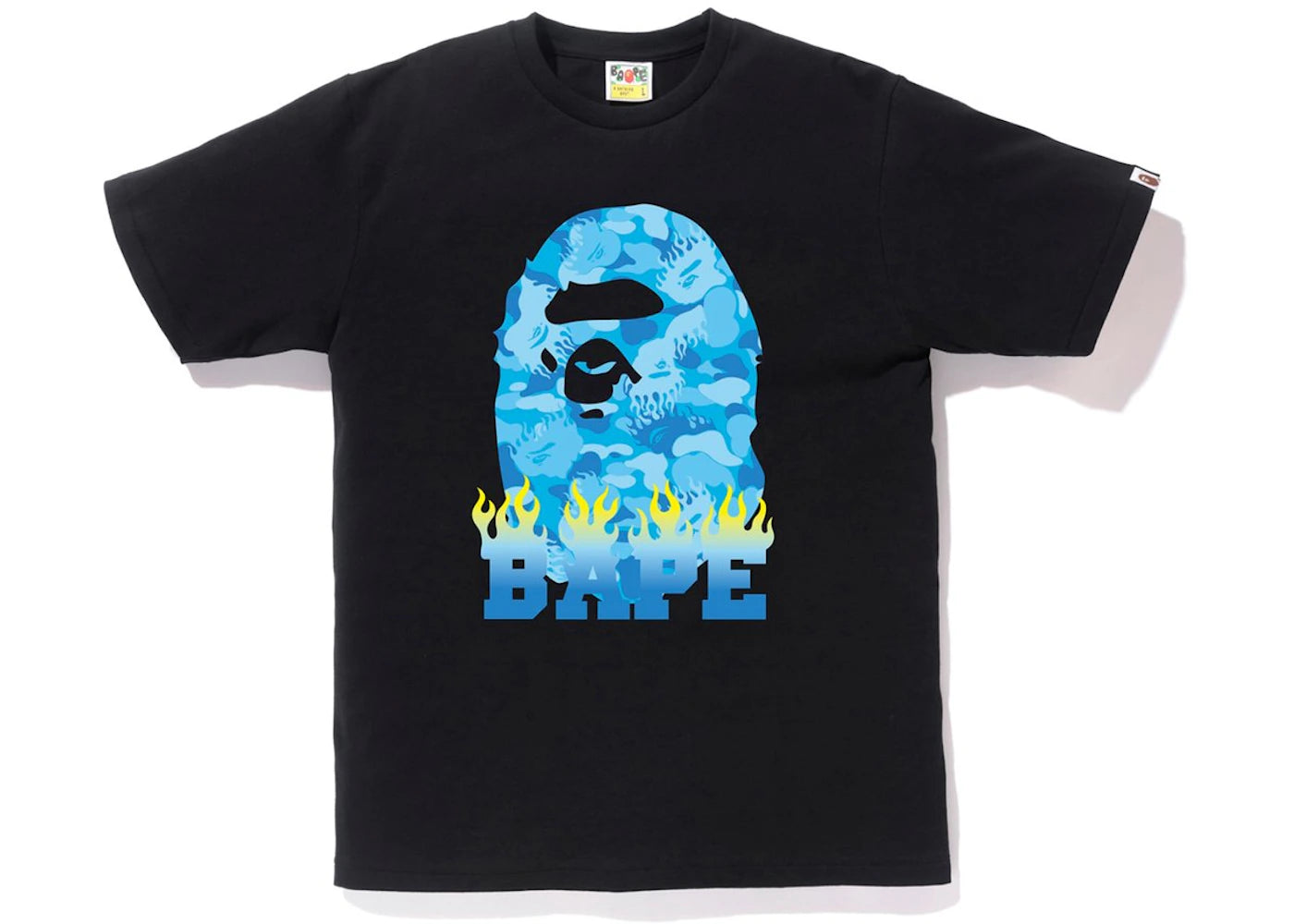 BAPE Fire Camo Bape Flame Tee Black/Blue