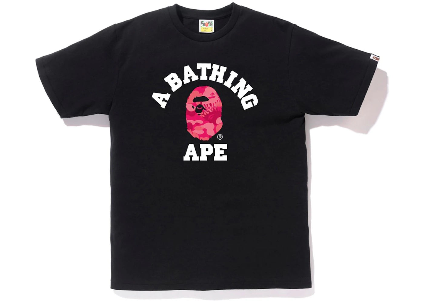 BAPE Fire Camo College Tee Black/Pink
