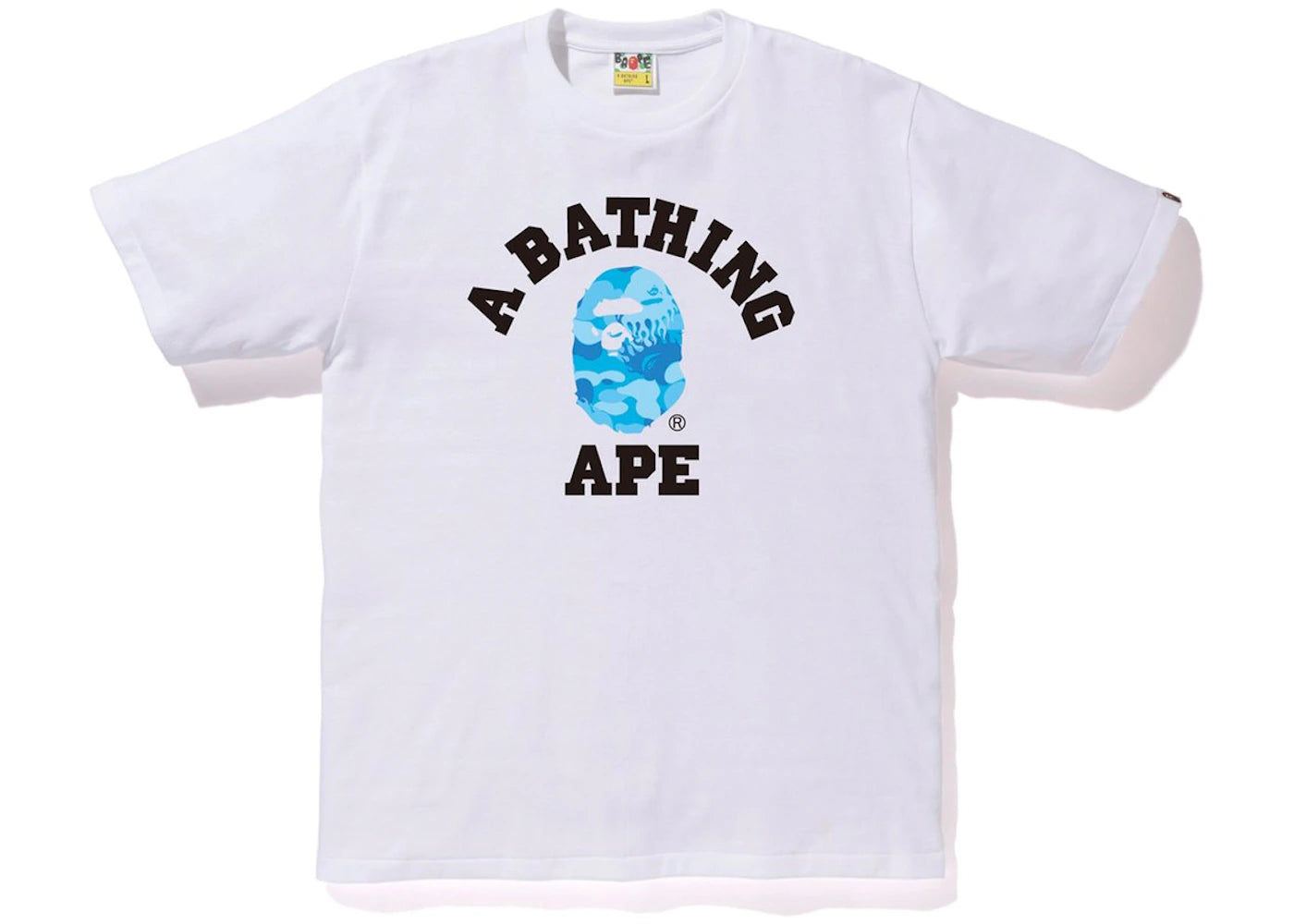 BAPE Fire Camo College Tee White/Blue