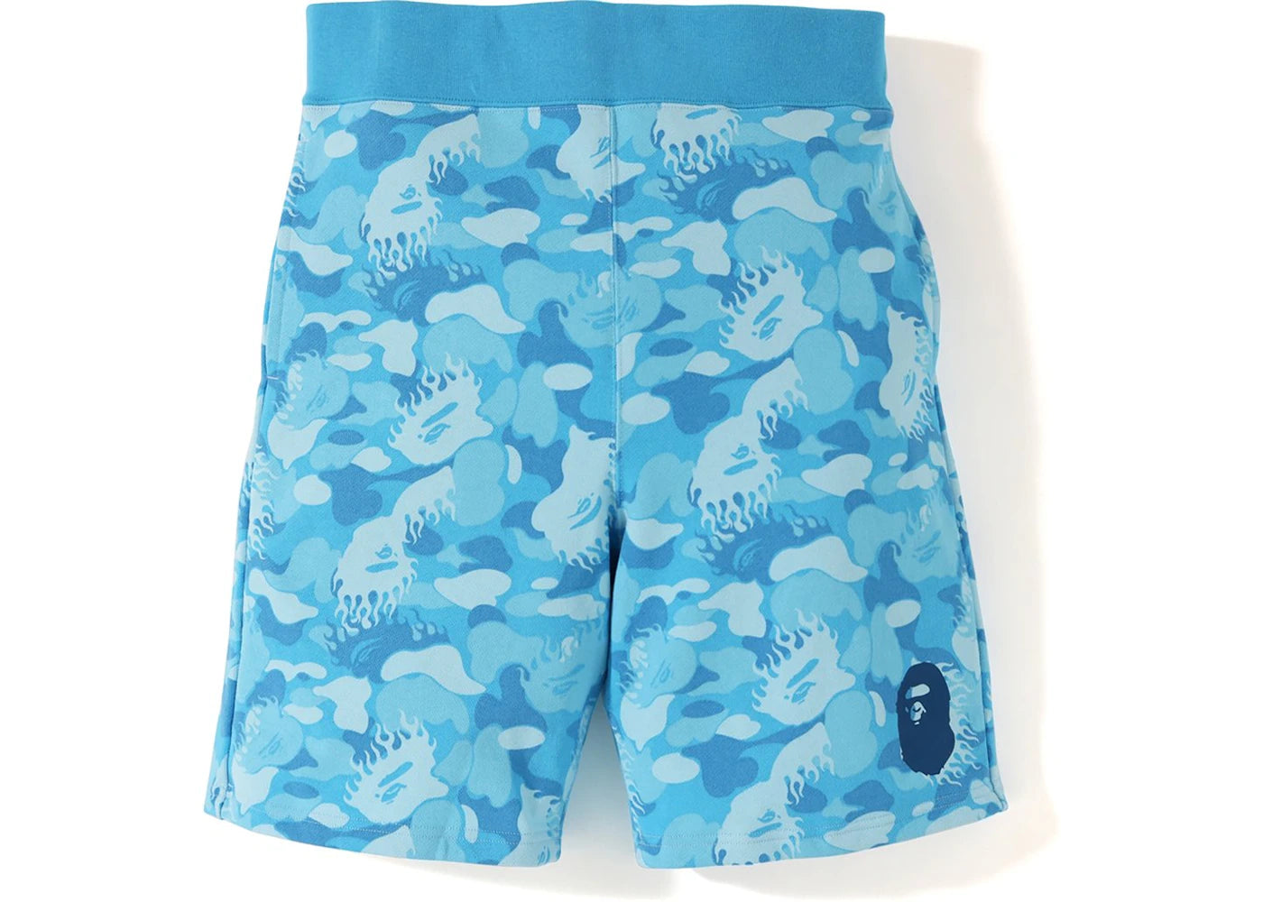 BAPE Fire Camo Sweat Shorts Blue