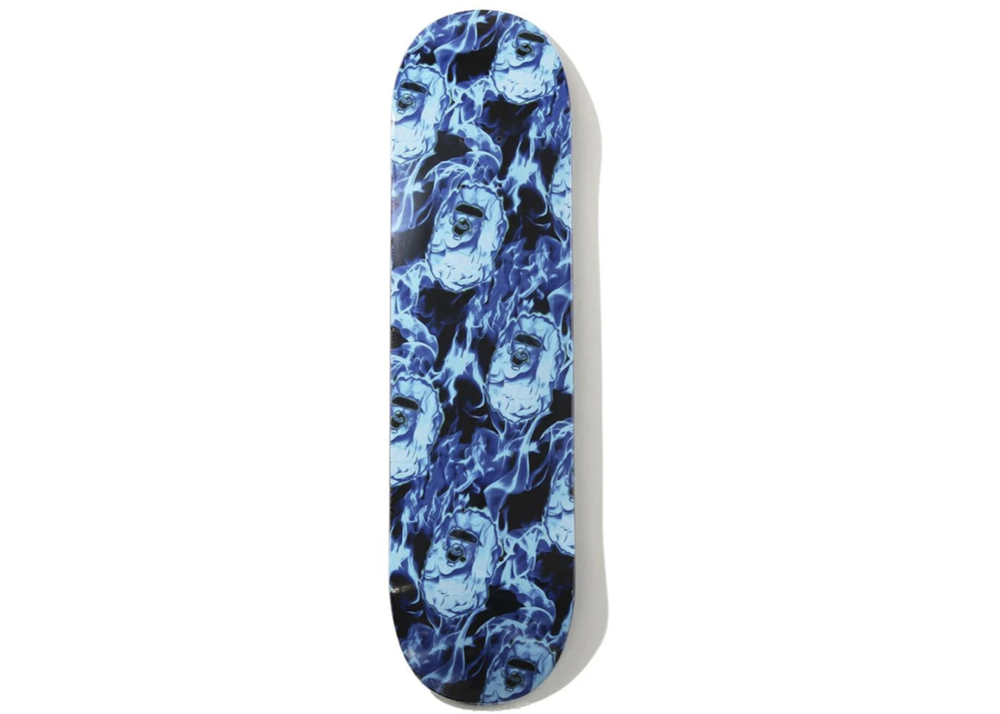 BAPE Flame Wide Ape Head Skateboard Deck Blue