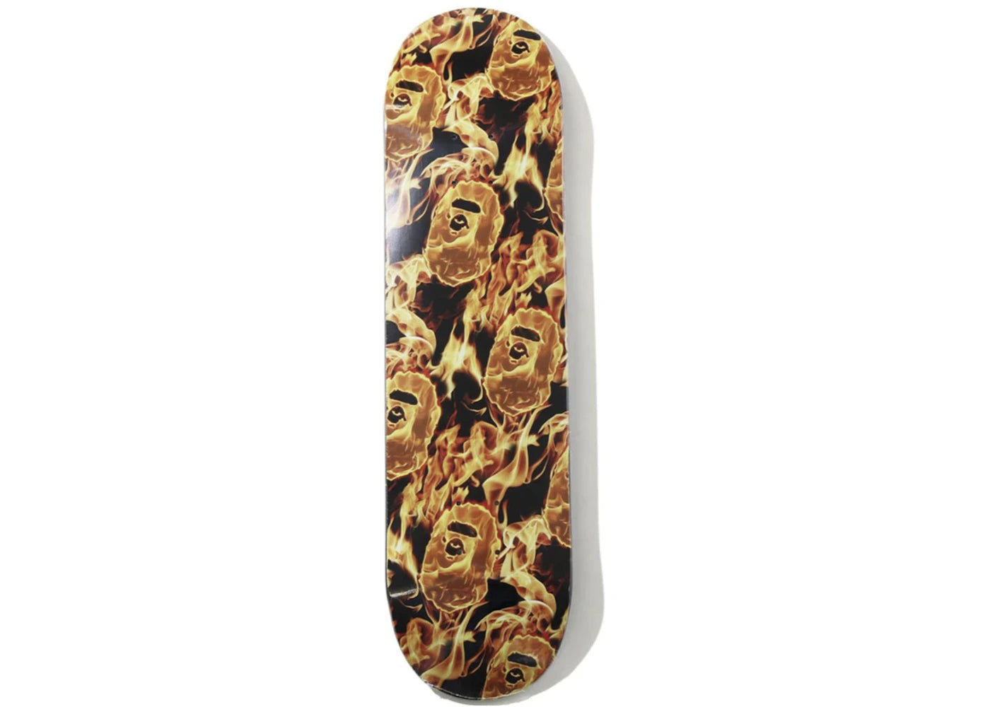 BAPE Flame Wide Ape Head Skateboard Deck Orange