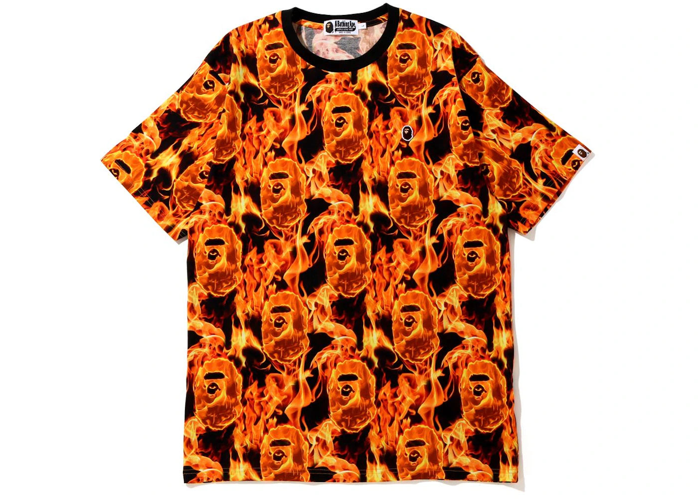 BAPE Flame Wide Tee Orange