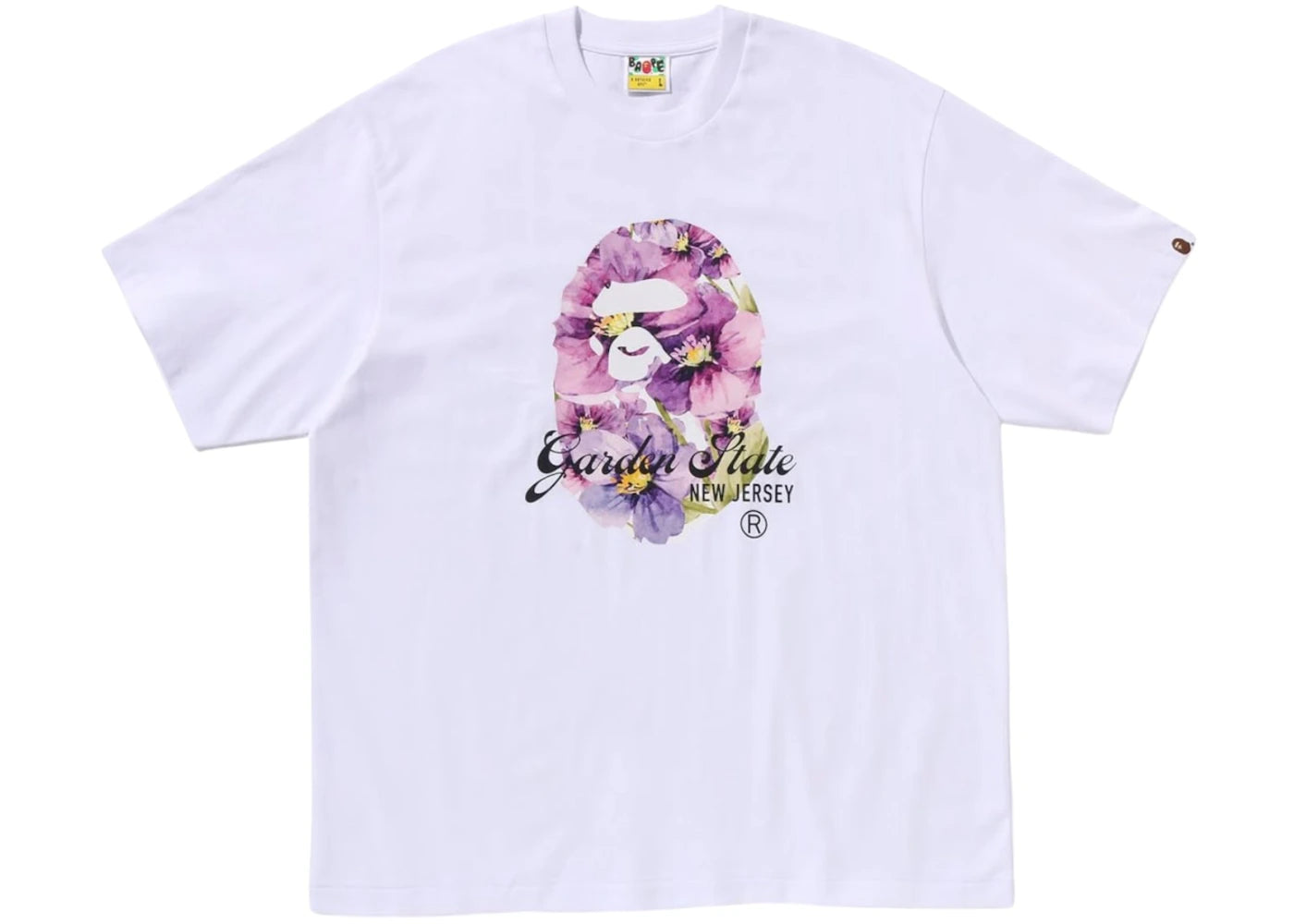 BAPE Floral Ape Head New Jersey Exclusive Tee White