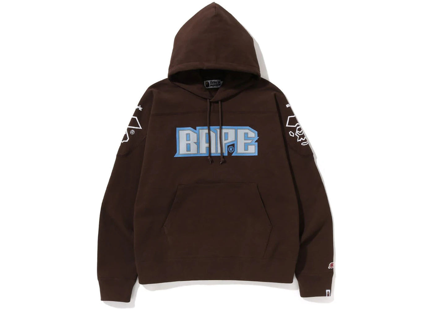 BAPE Football Loose Fit Pullover Hoodie Brown
