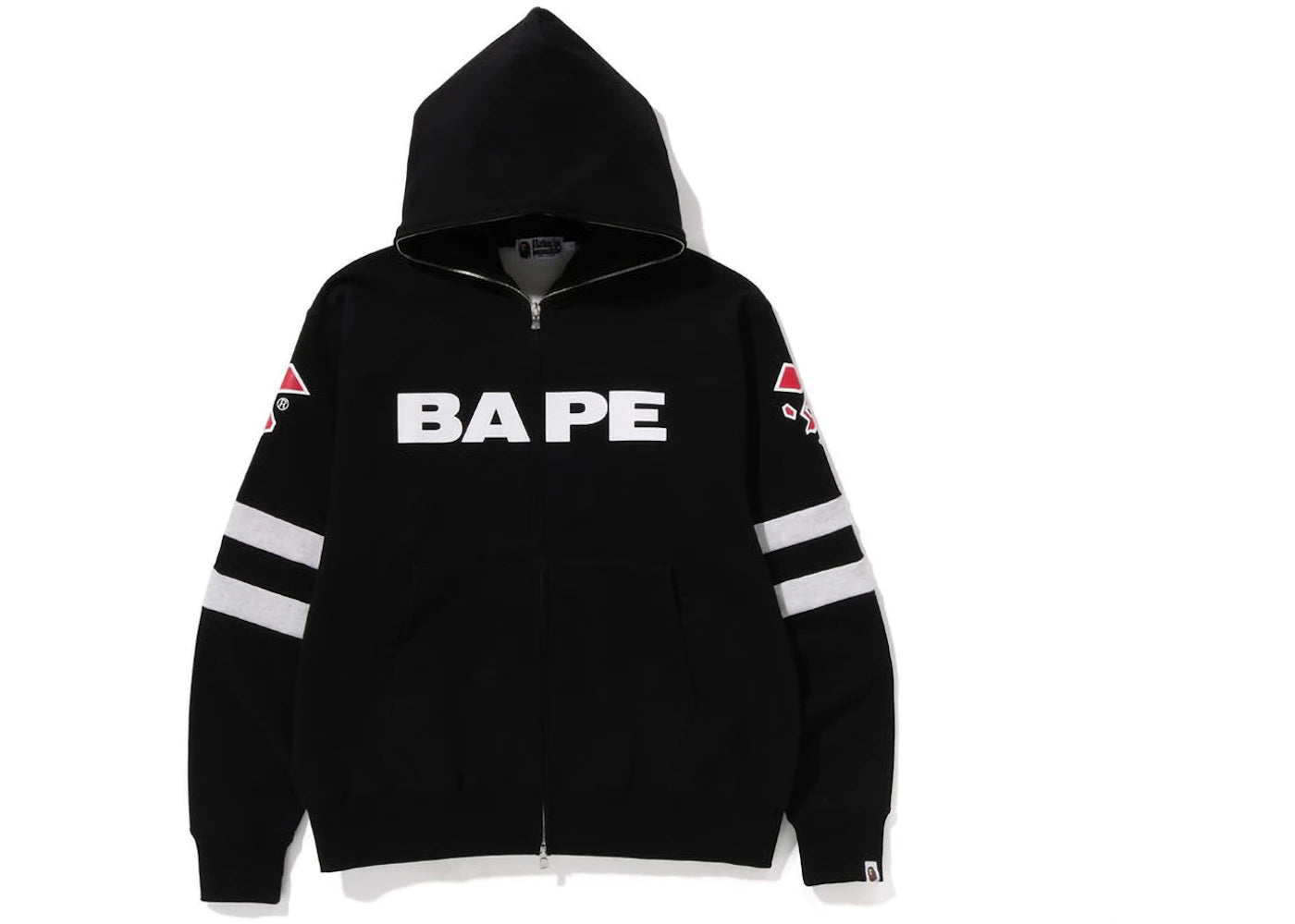 BAPE Football Relaxed Fit Full Zip Hoodie Black