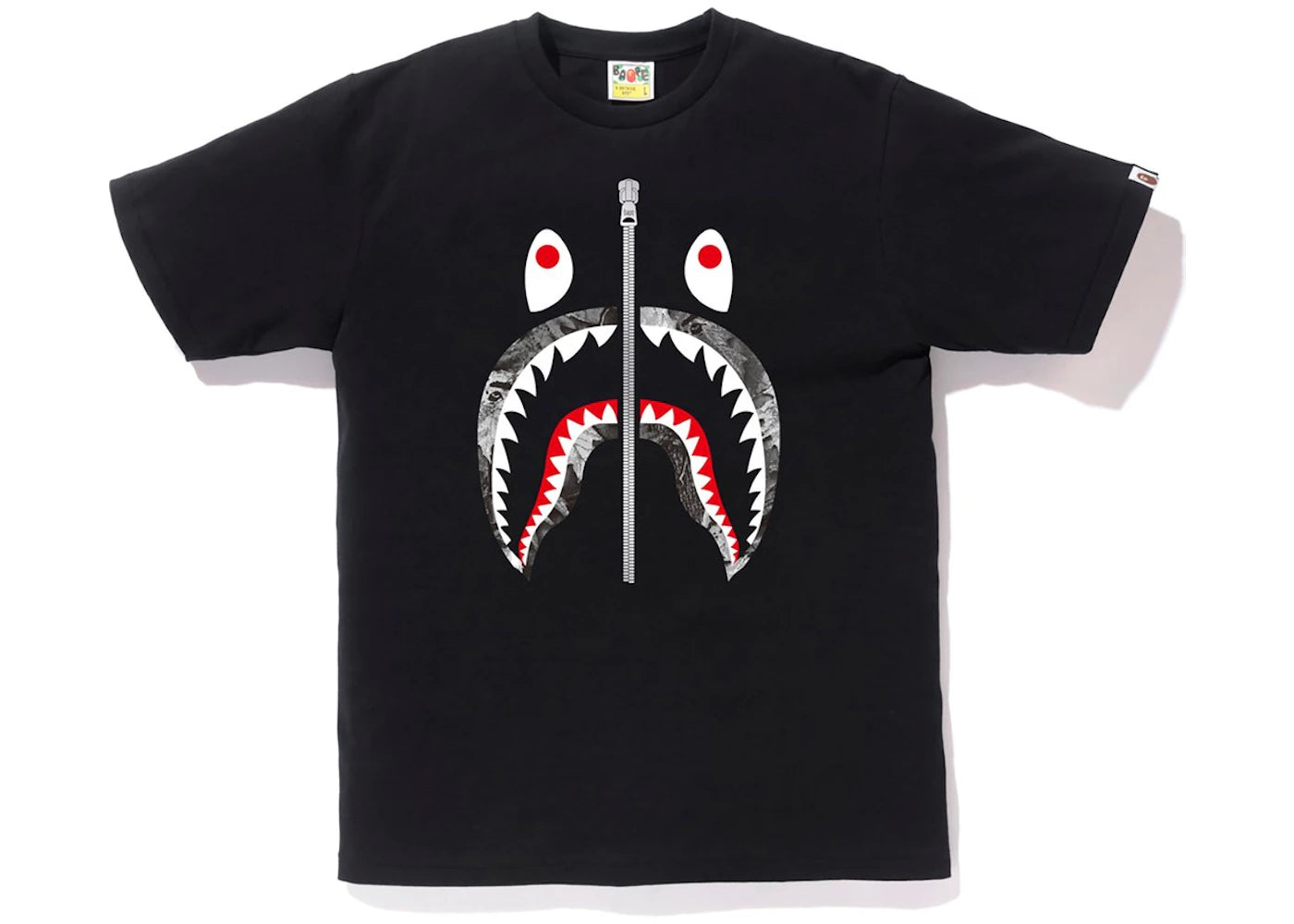 BAPE Forest Camo Shark Tee Black/Black