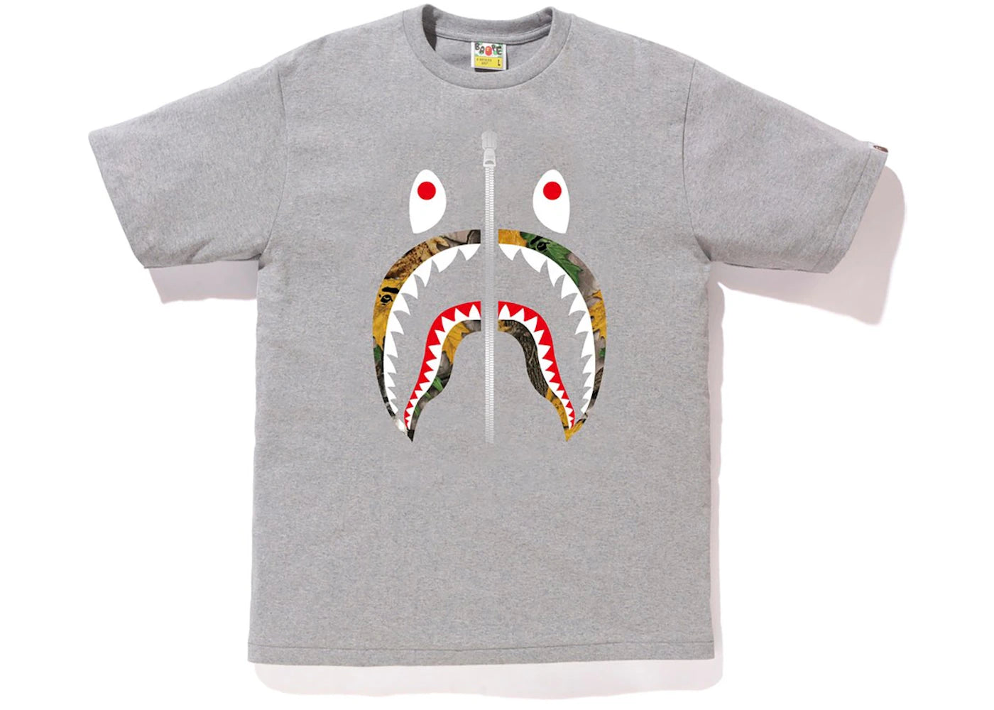 BAPE Forest Camo Shark Tee Grey/Beige