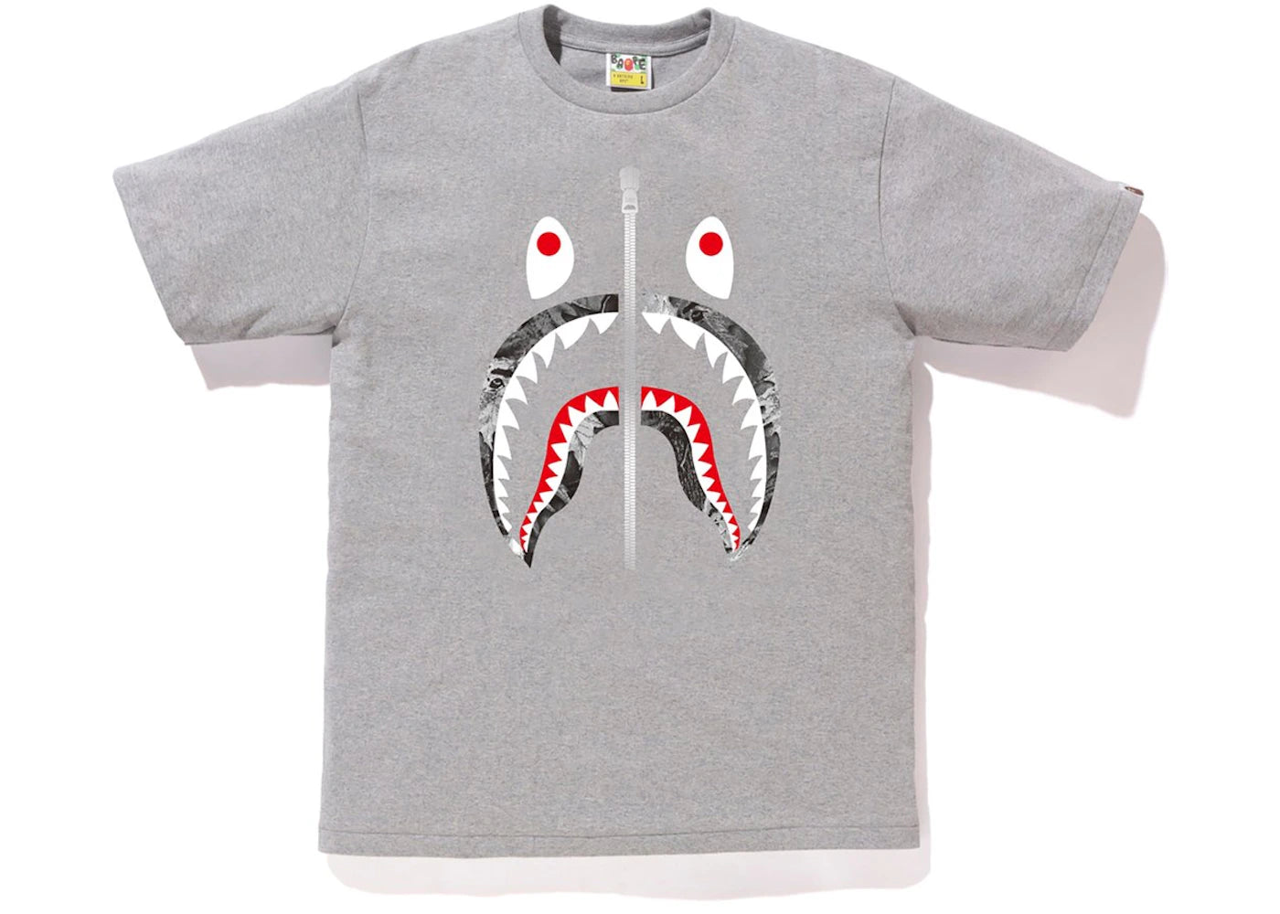 BAPE Forest Camo Shark Tee Grey/Black