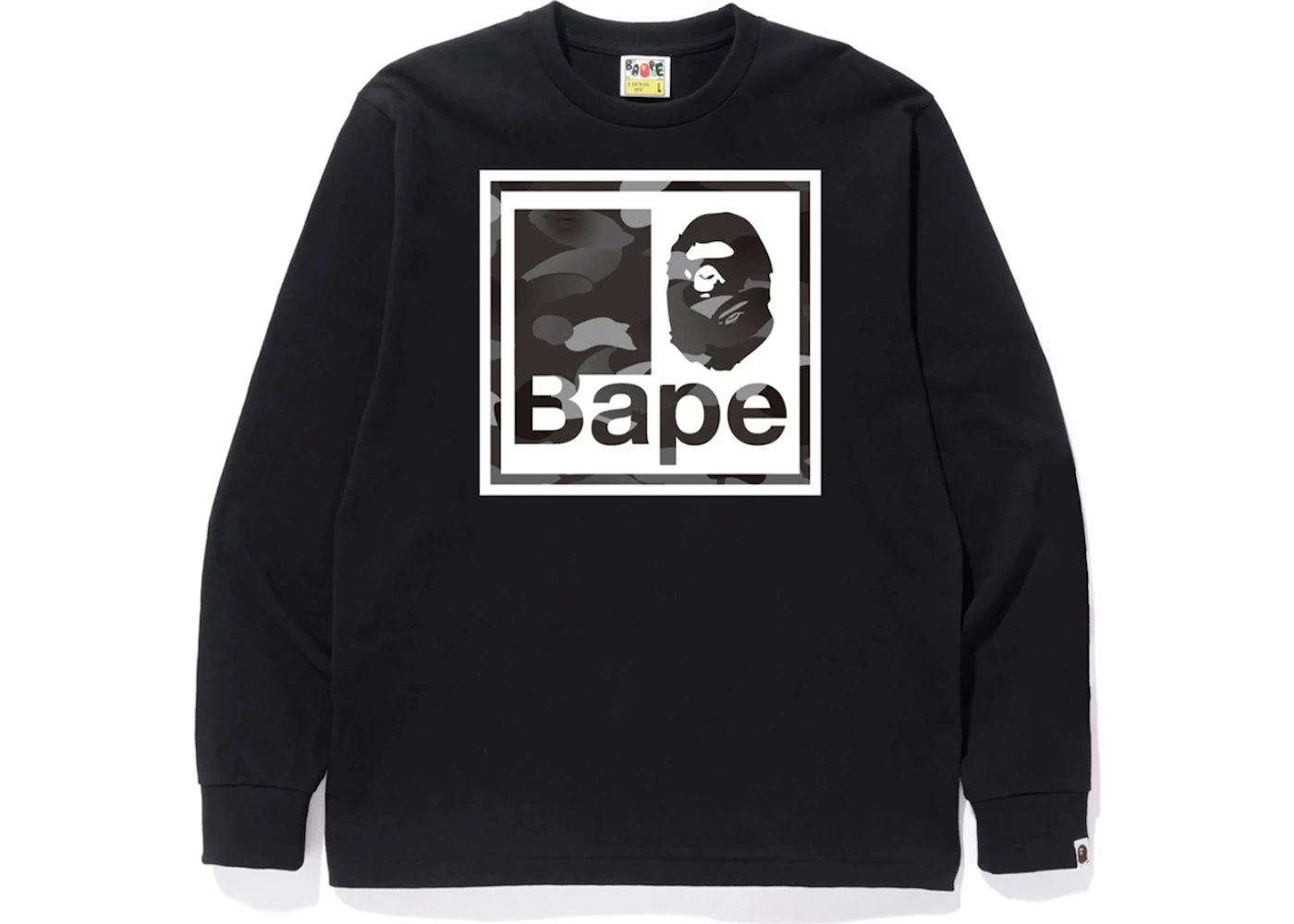 BAPE Gradation Camo Quadrangle L/S Tee Black/Black