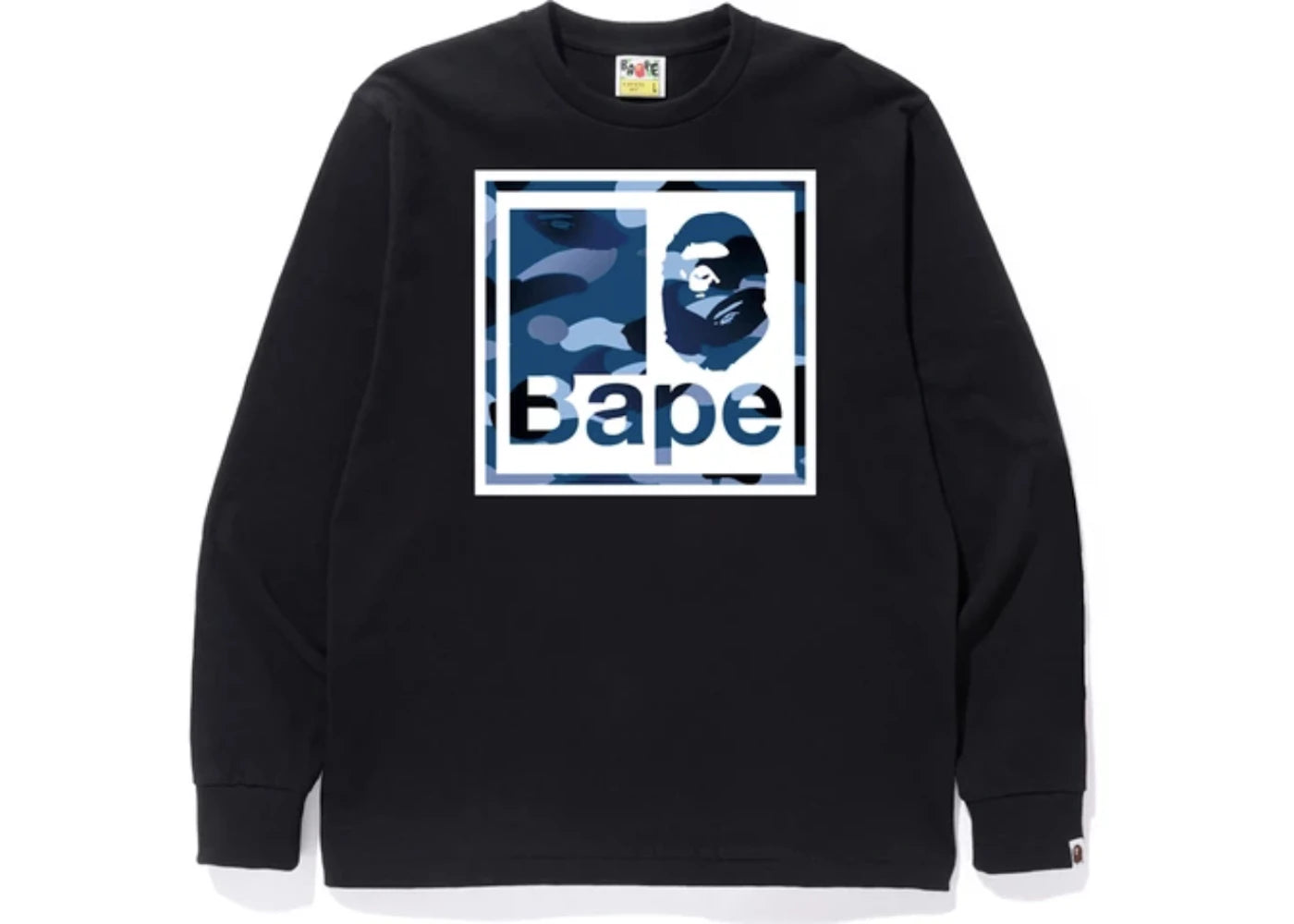 BAPE Gradation Camo Quadrangle L/S Tee Black/Blue
