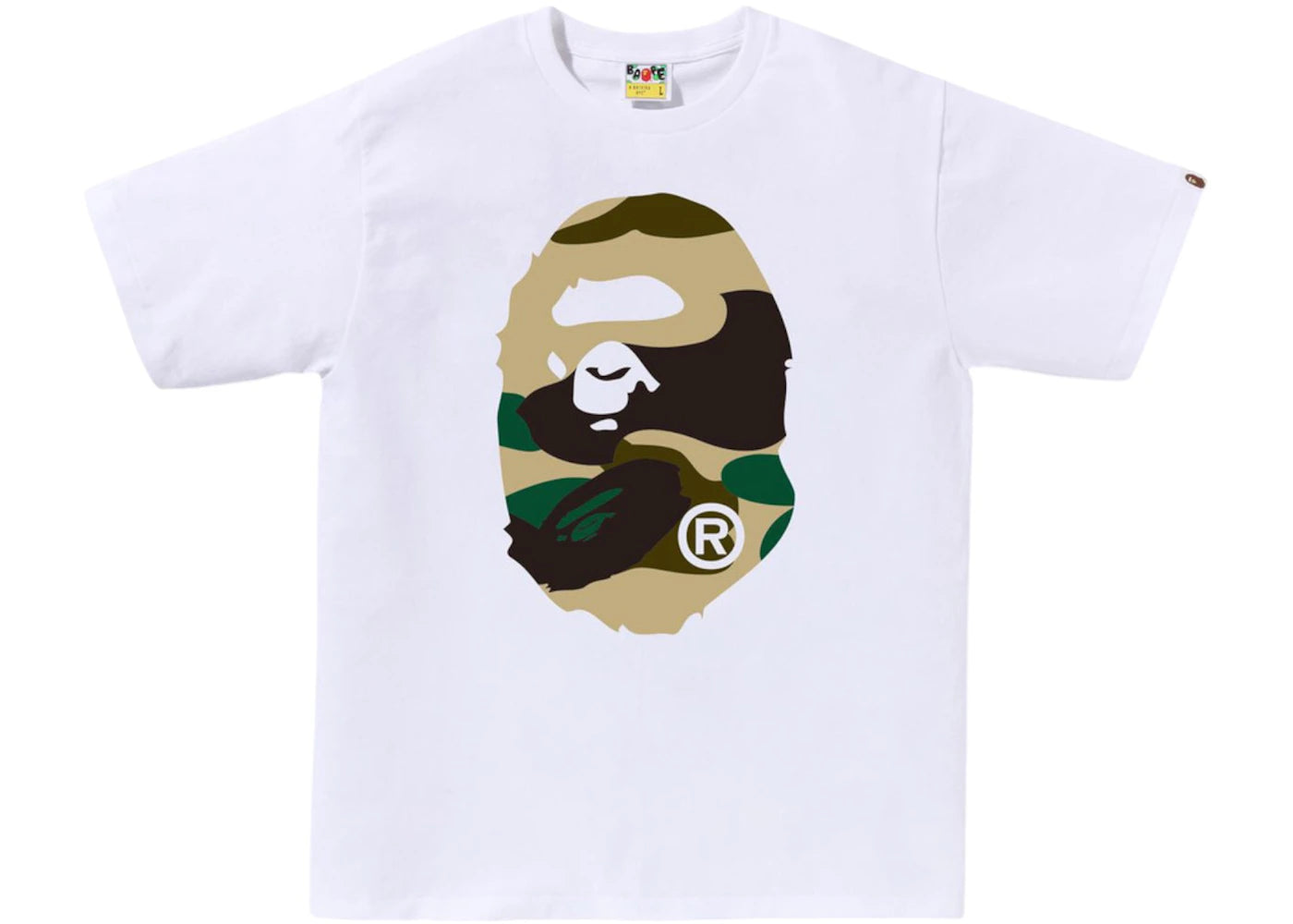 BAPE Giant 1st Camo Big Ape Head Tee White/Yellow