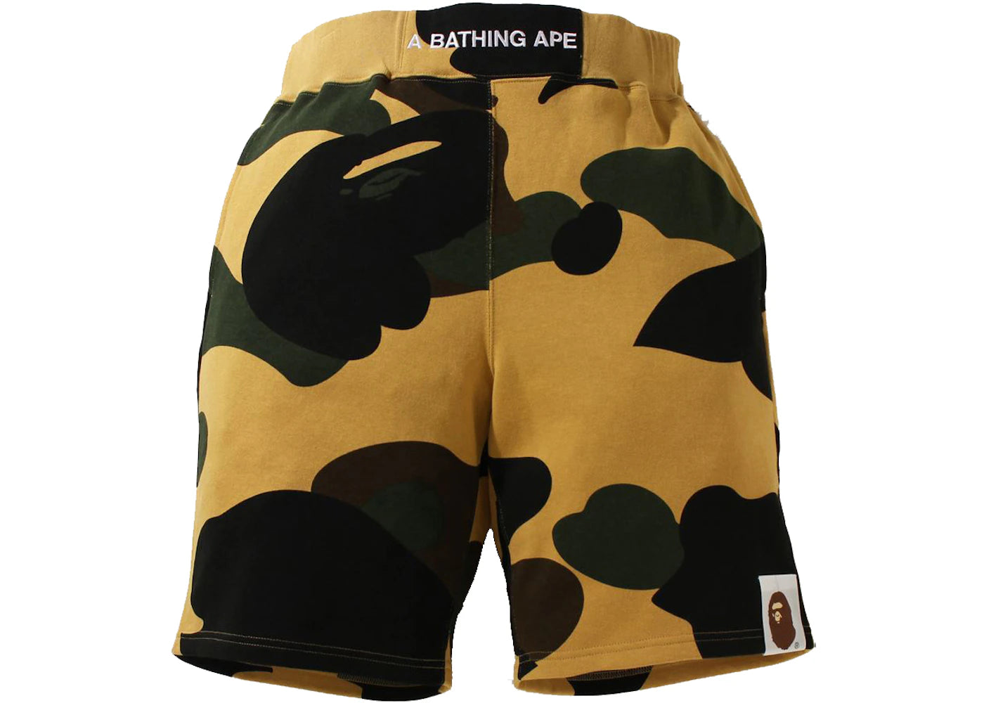 BAPE Giant 1st Camo Wide Fit Sweat Shorts Yellow