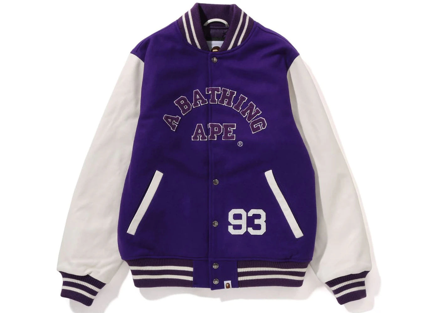 BAPE Giant Ape Head Varsity Jacket Purple