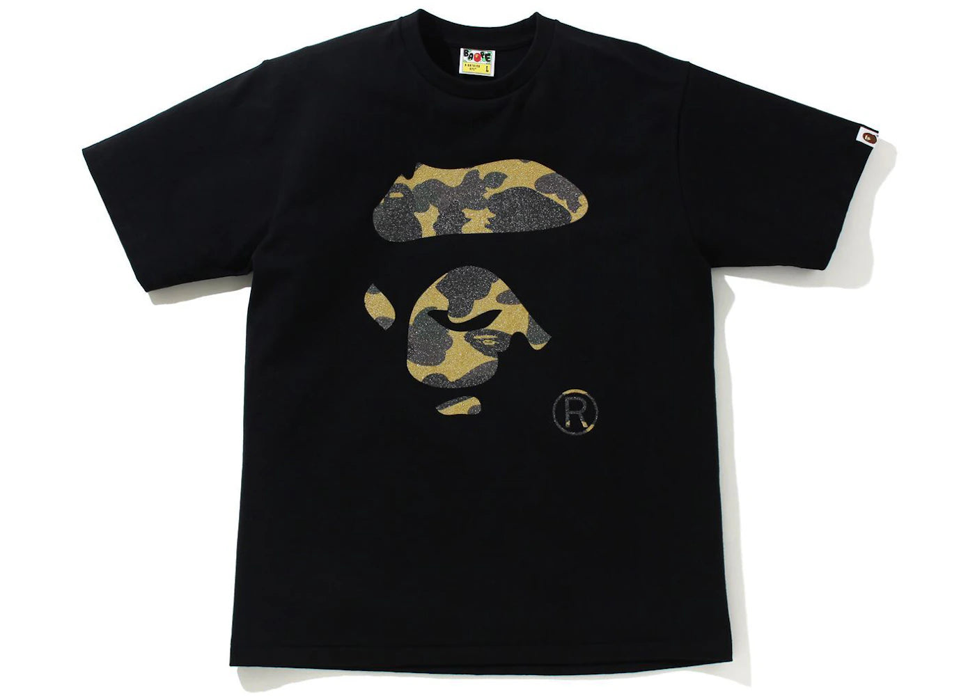 BAPE Glass Beads 1st Camo Ape Face Tee Black/Yellow