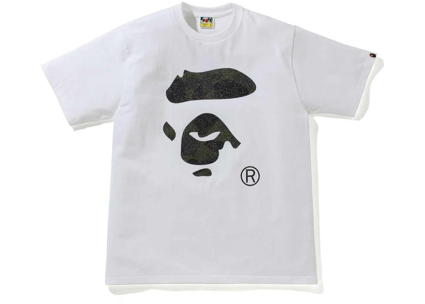 BAPE Glass Beads 1st Camo Ape Face Tee White/Green