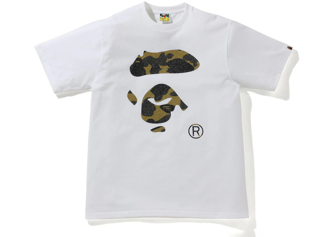 BAPE Glass Beads 1st Camo Ape Face Tee White/Yellow