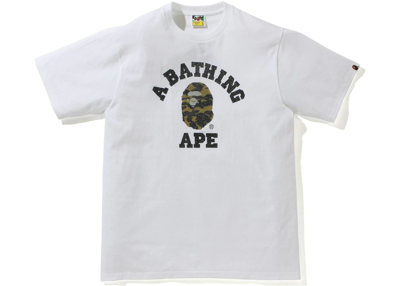 BAPE Glass Beads 1st Camo College Tee White/Yellow