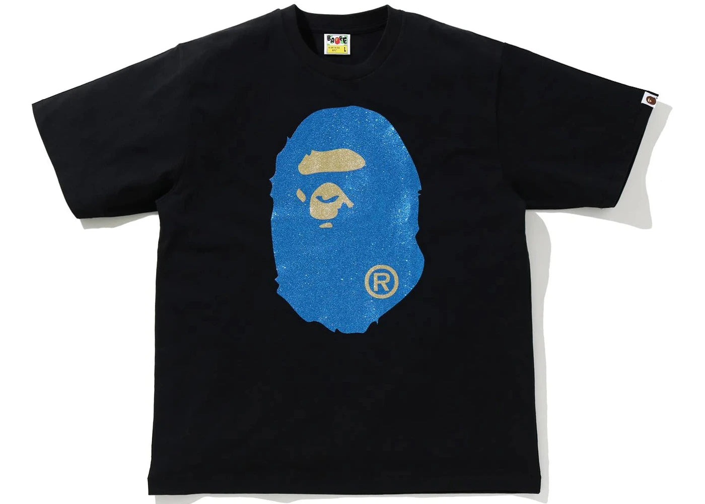 BAPE Glitter Big Ape Head Relaxed Fit Tee Black/Blue