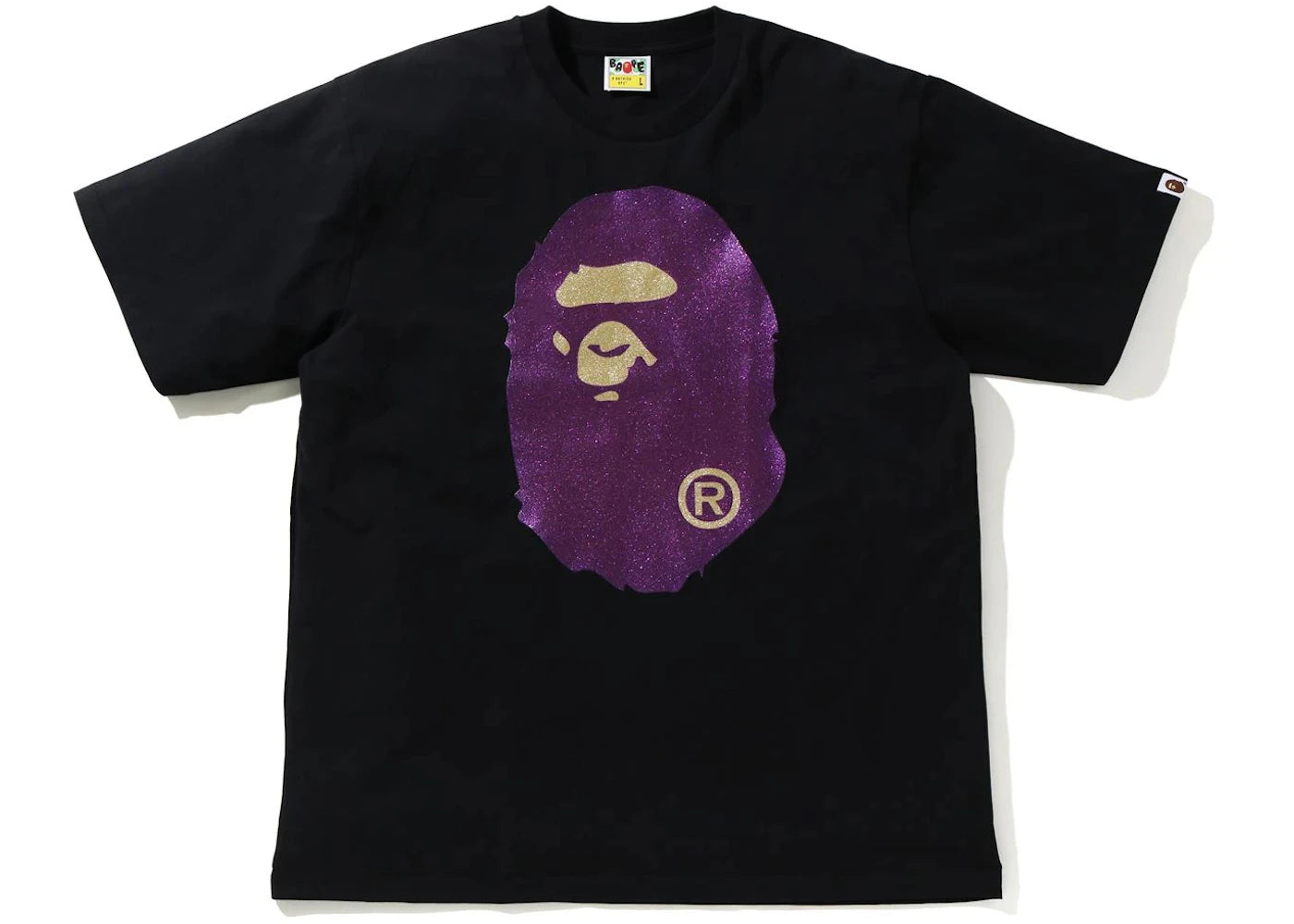 BAPE Glitter Big Ape Head Relaxed Fit Tee Black/Purple